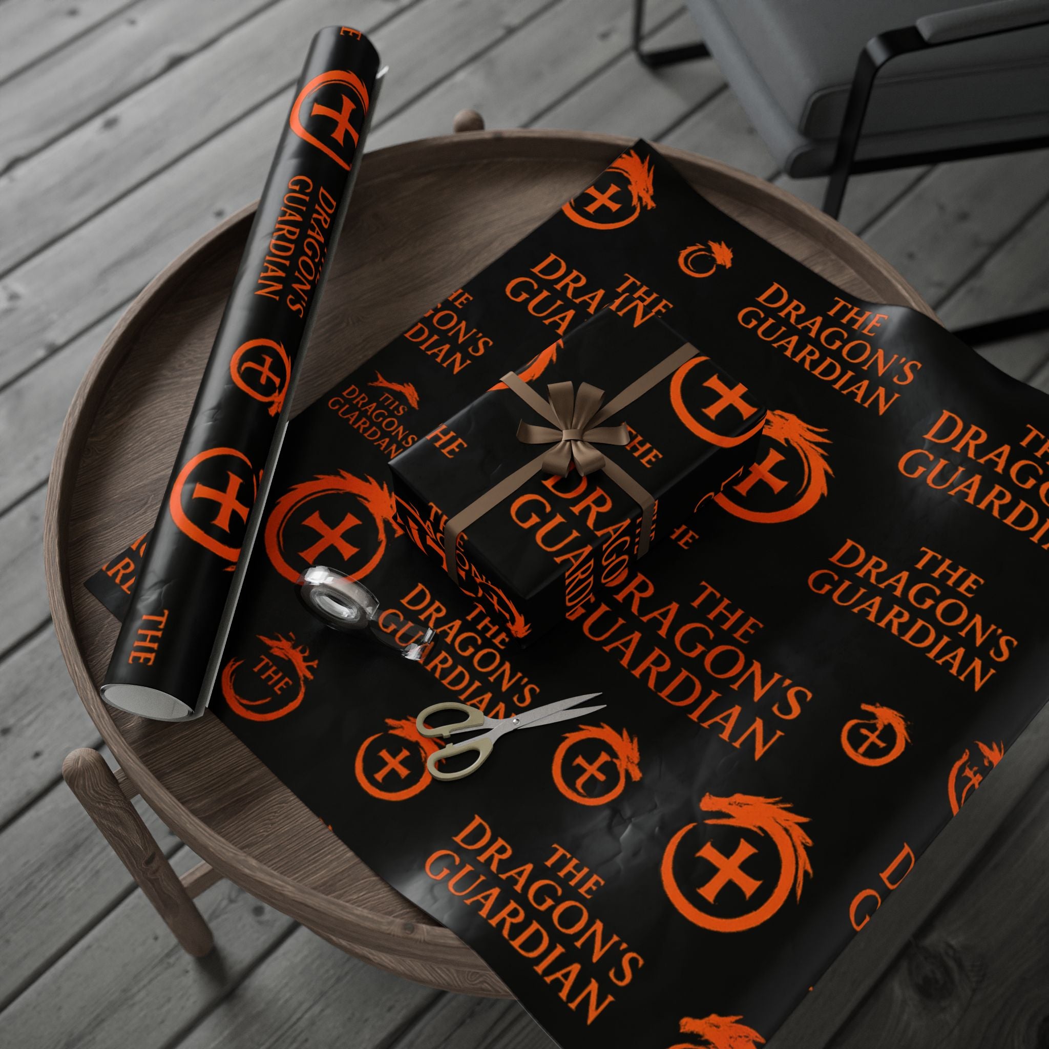 Bold Dragon's Guardian Wrapping Paper, Unique Gift Wrap for Holidays, Birthdays, and Special Occasions, Fantasy-Themed Gift Paper, [...]