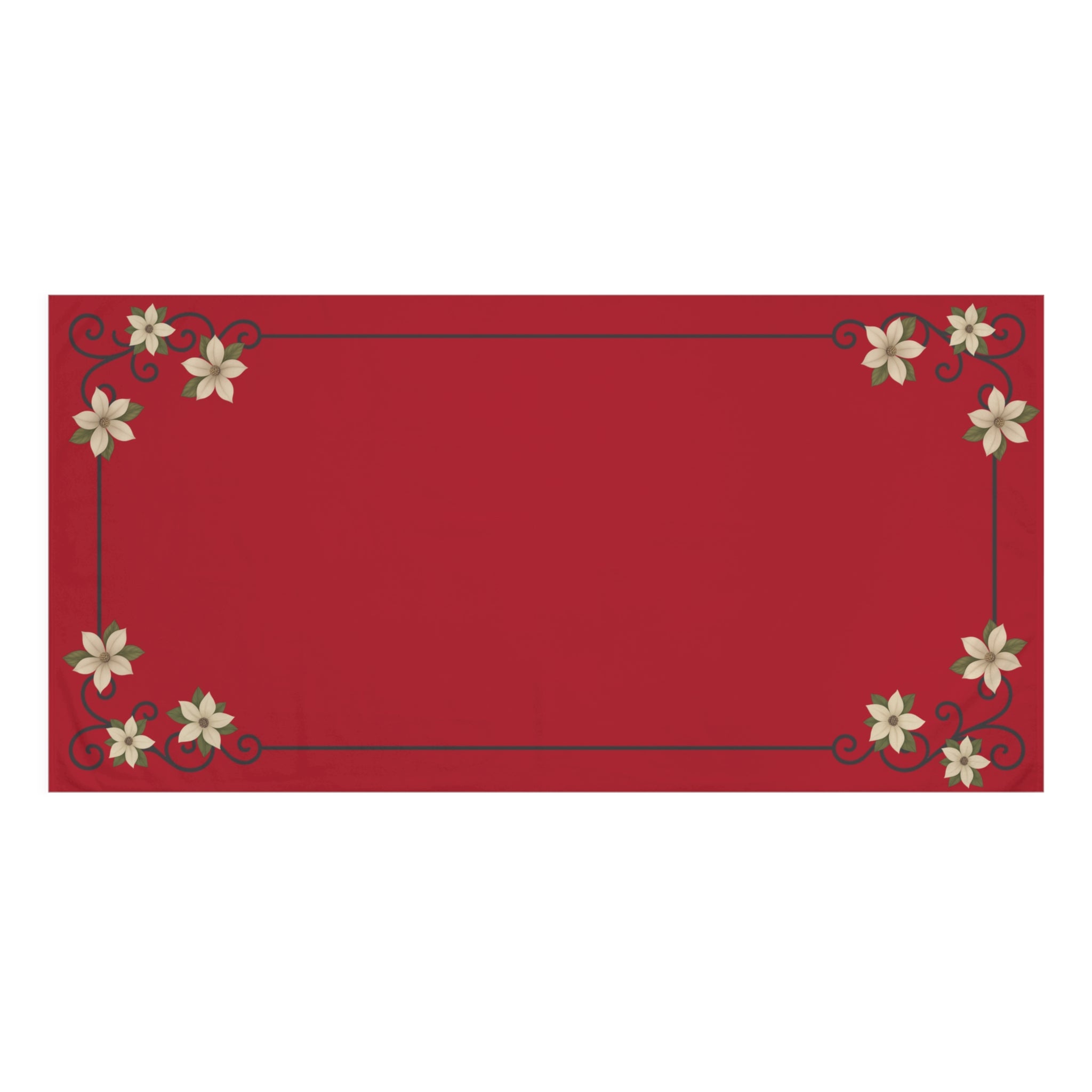 Shadows of the South Red Mink-Cotton Towel – Luxurious Floral Bath & Beach Towel