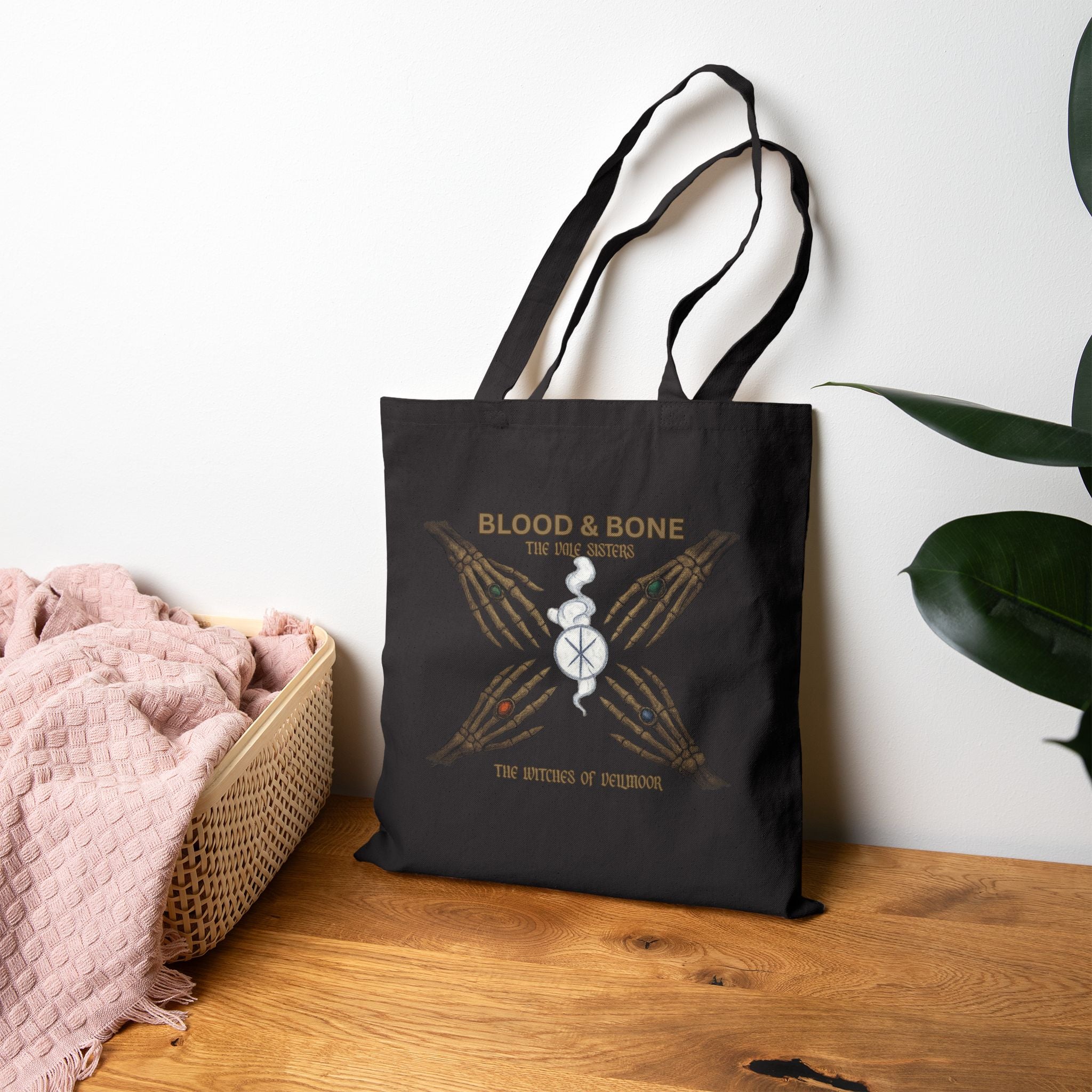 Blood & Bone Ritual Circle Tote Bag – Eco-Friendly Cotton Canvas
