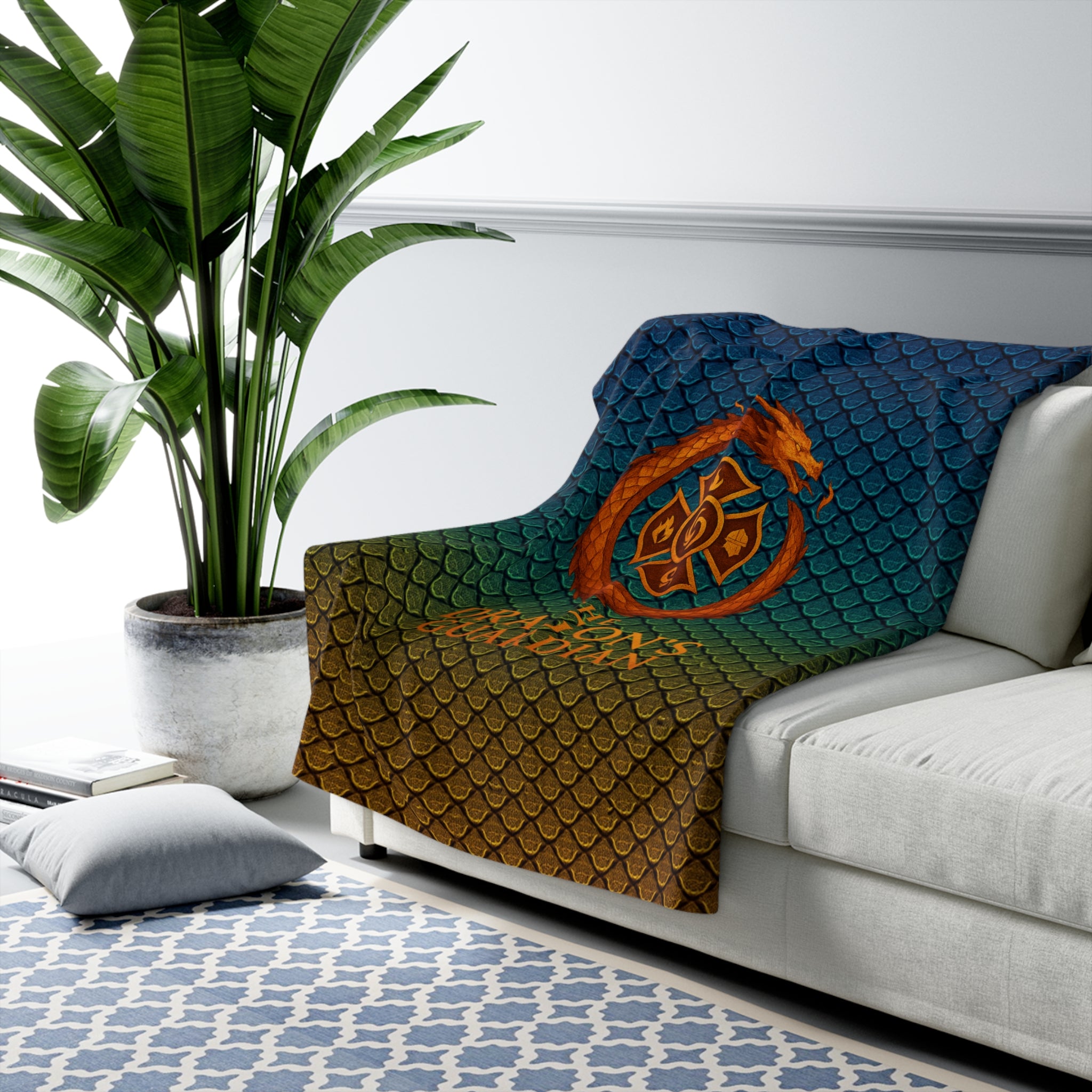 Cozy Sherpa Fleece Blanket - Dragon's Guardian Design, Perfect for Gift-Giving and Home Decor, Great for Cozy Nights, Fantasy Lovers, [...]