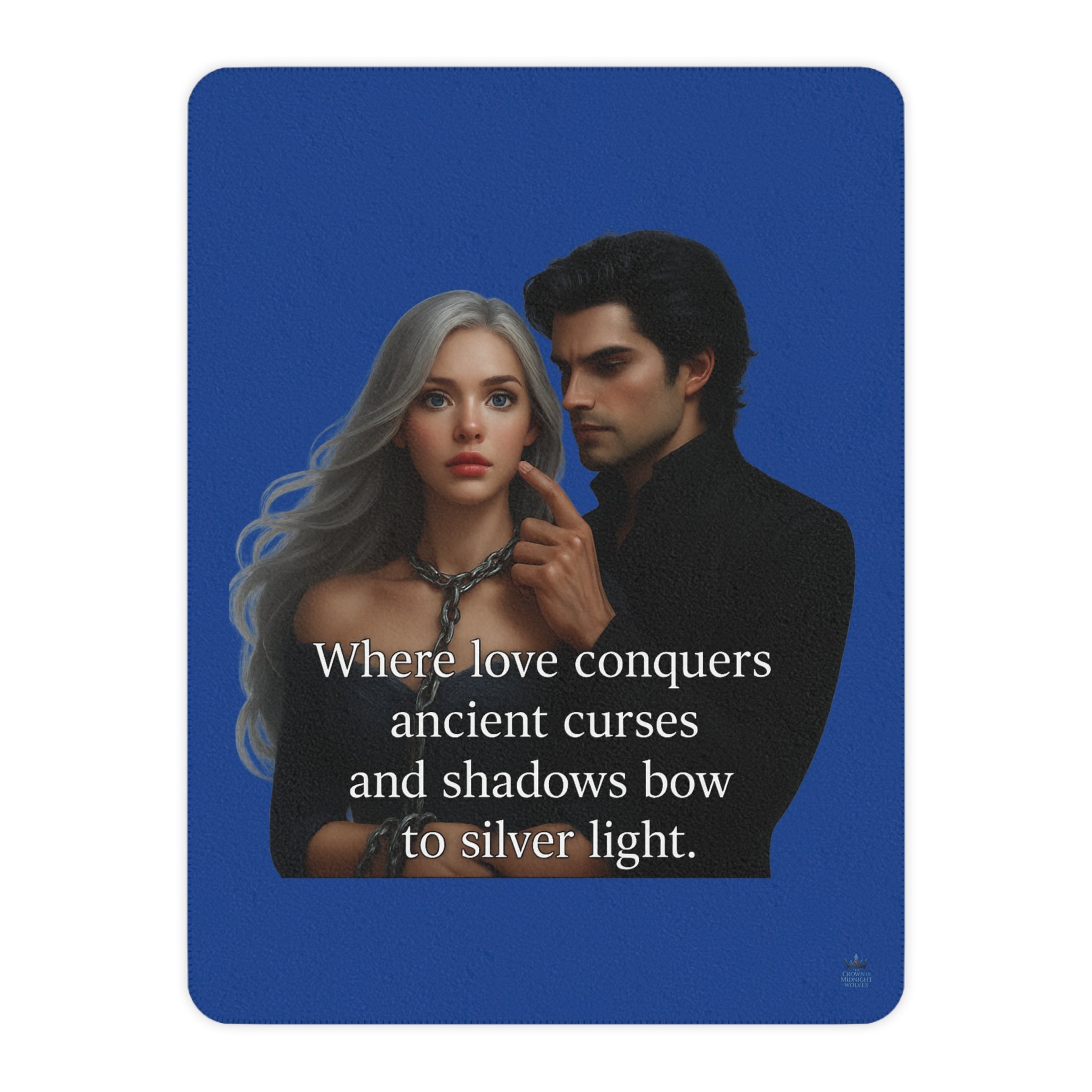 Where Love Conquers — Cozy Tan Sherpa Blanket with Romantic Quote