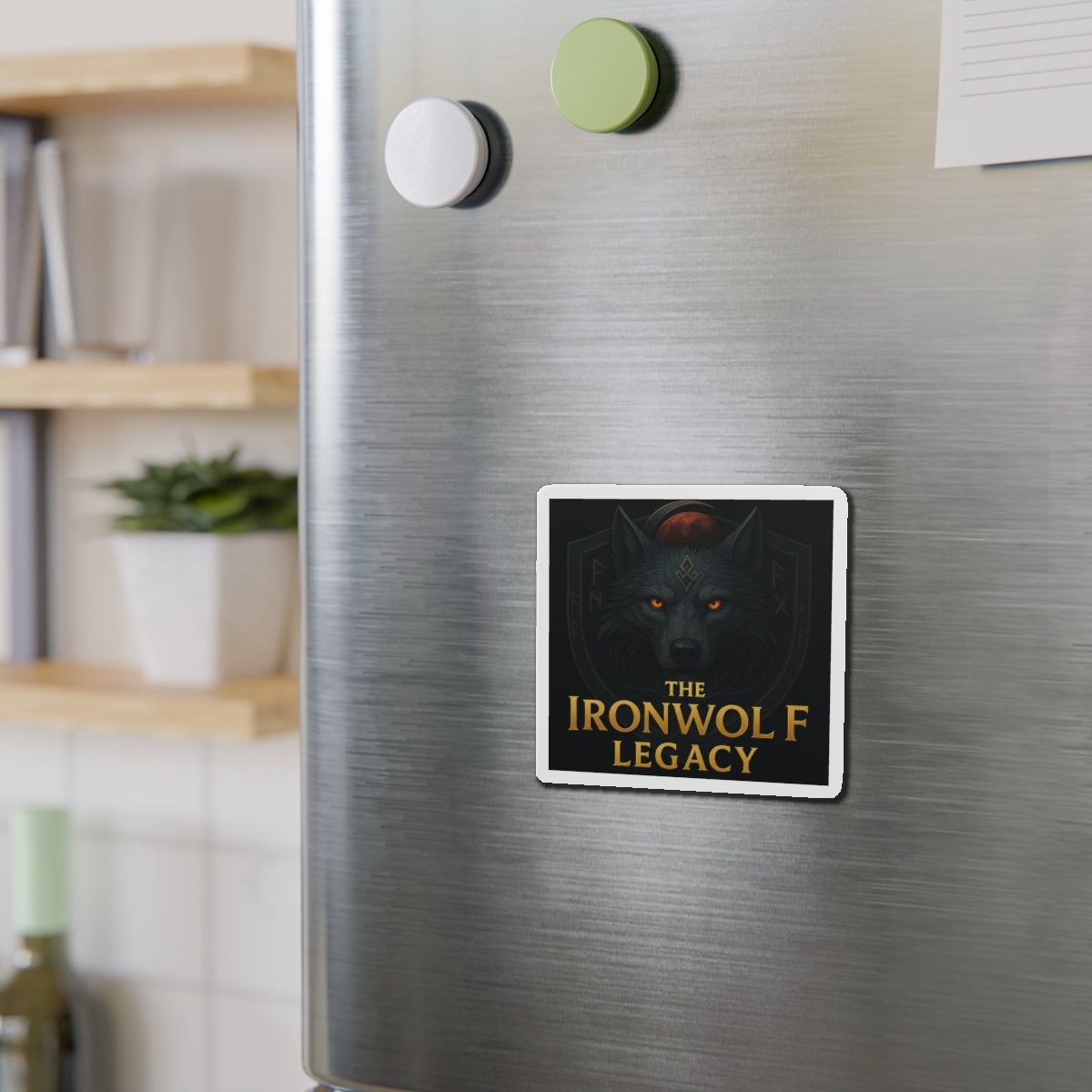 Ironwolf Legacy Die-Cut Magnet – Viking Wolf Clan Design